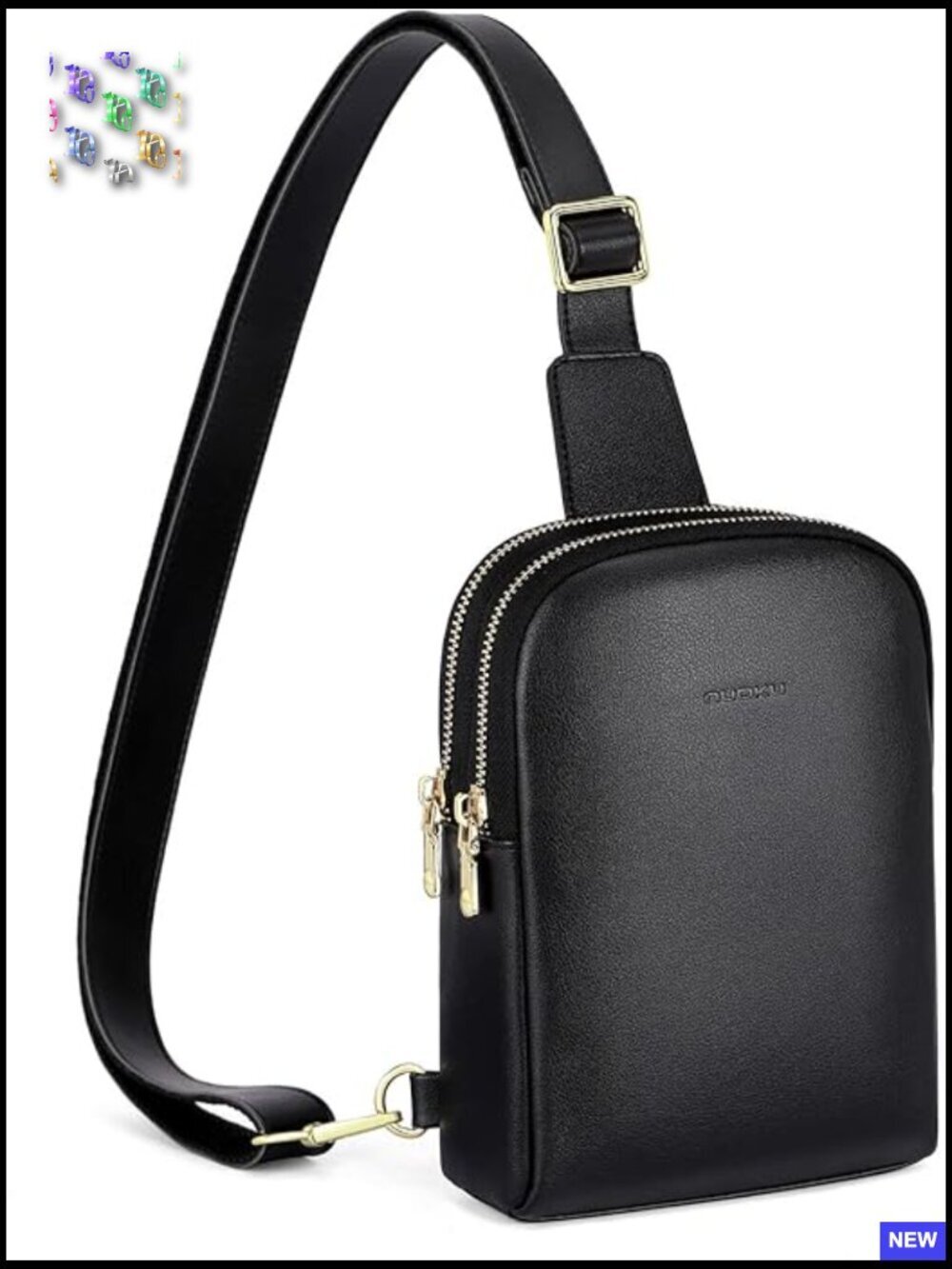 Vegan Leather RFID Blocking Sling Bag Crossbody Purse Lightweight Travel Daypack